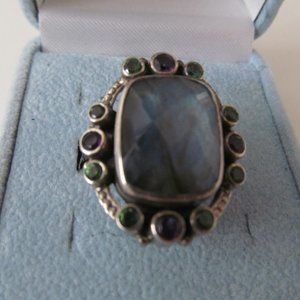 NICKY BUTLER STERLING BLUE/MULTISTONES RING SIZE 9